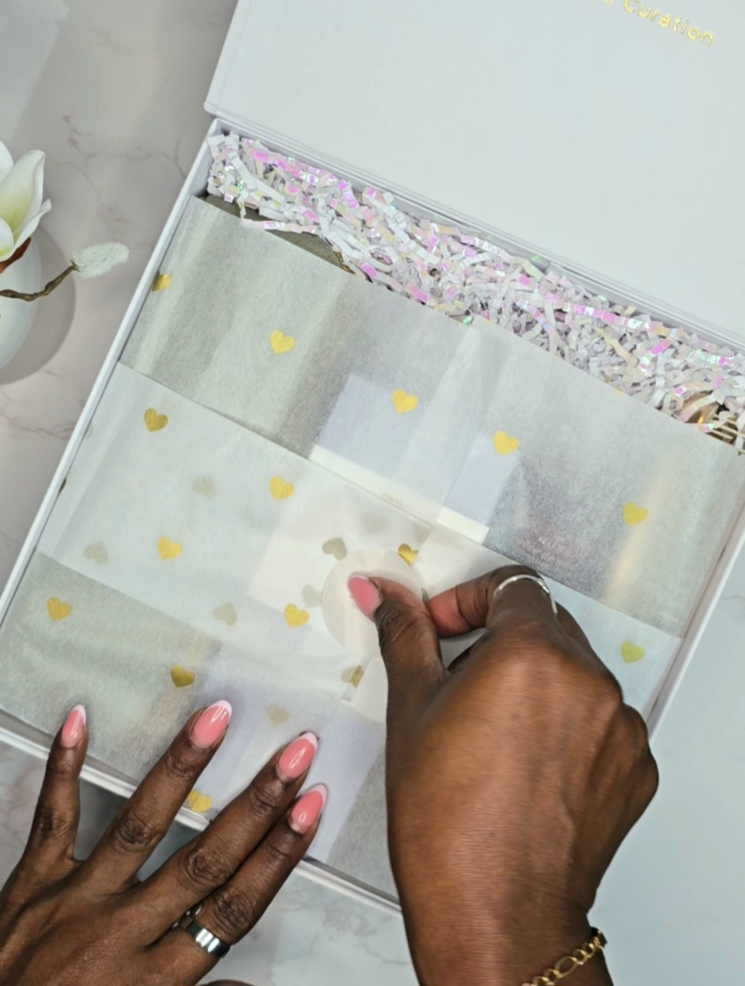 TLC box with wave notebook and chai tea