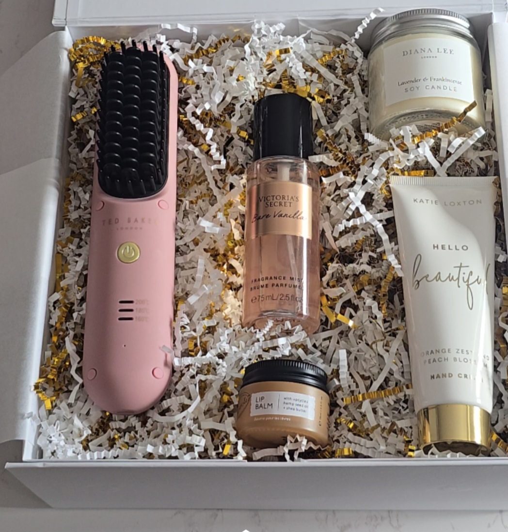 TLC box with gold and blush pieces